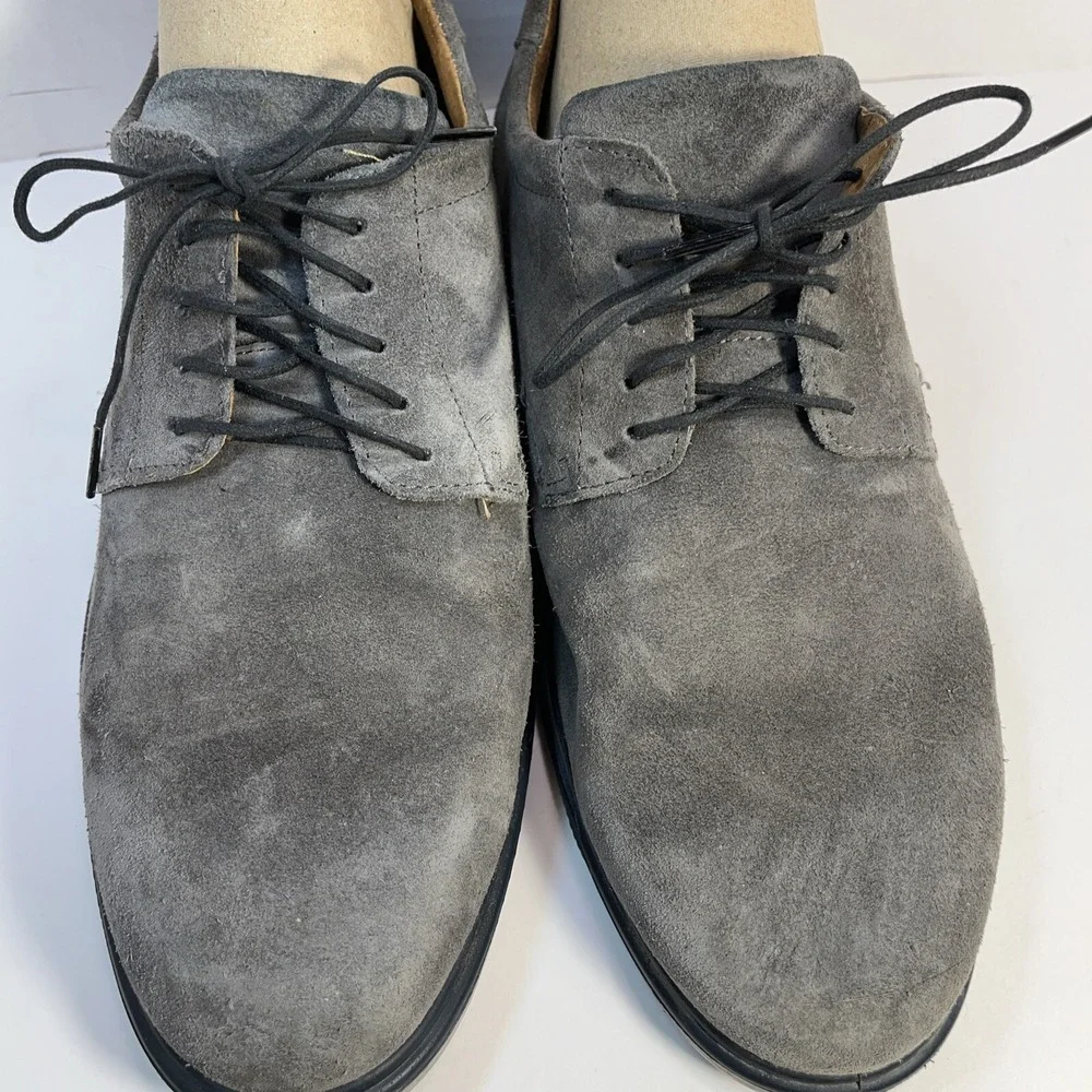Nordstrom Mens Size 8.5 M Ombre Gray Suede Classic Oxford Shoes Lace Up